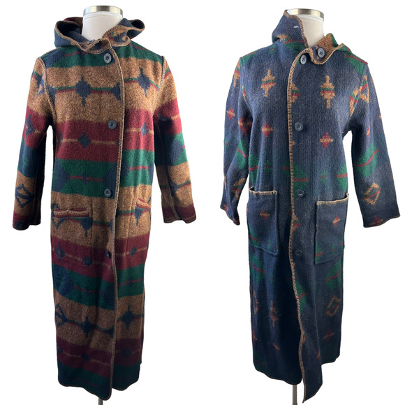 Woolrich Jackets & Blazers - Woolrich Southwest Wool Reversible Long Hooded Blanket Coat Duster Small H14206